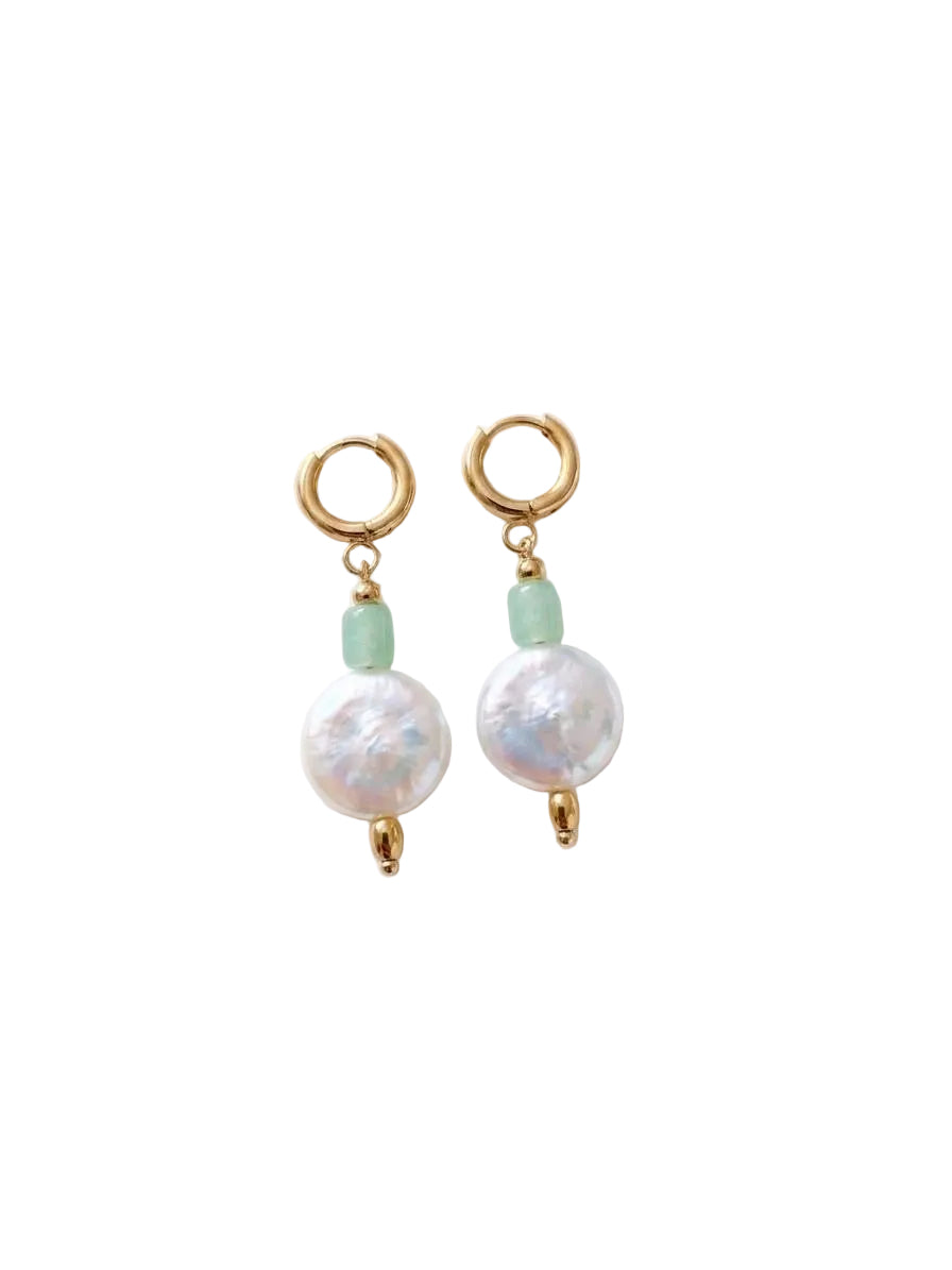 Aventurine Pearl earrings